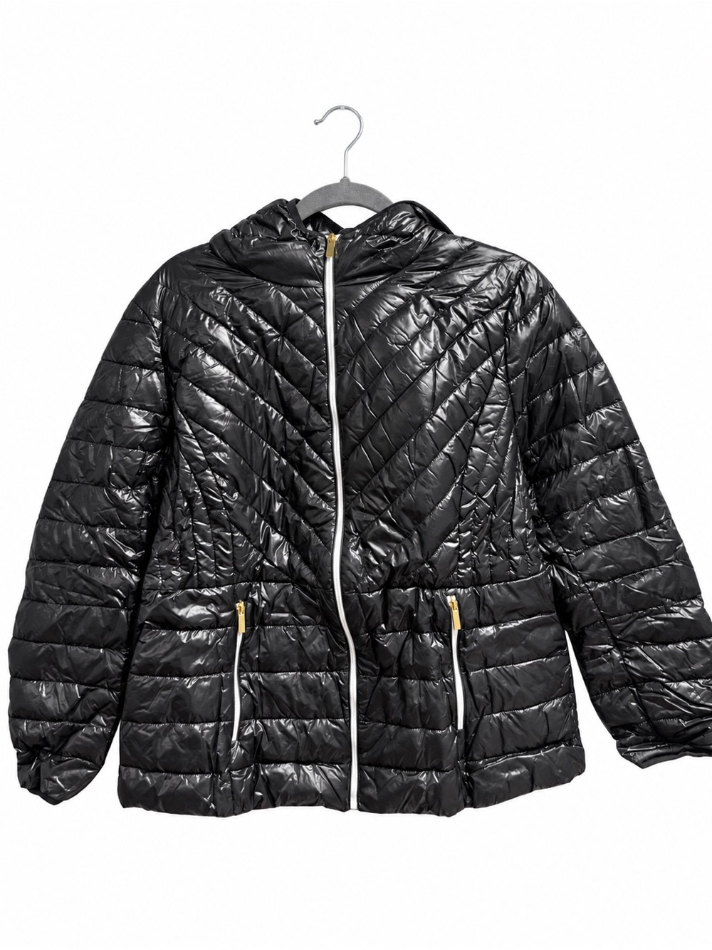 NWT Women's Lavender Quilted Zip Up Coat/Jacket with Hood, Size Large